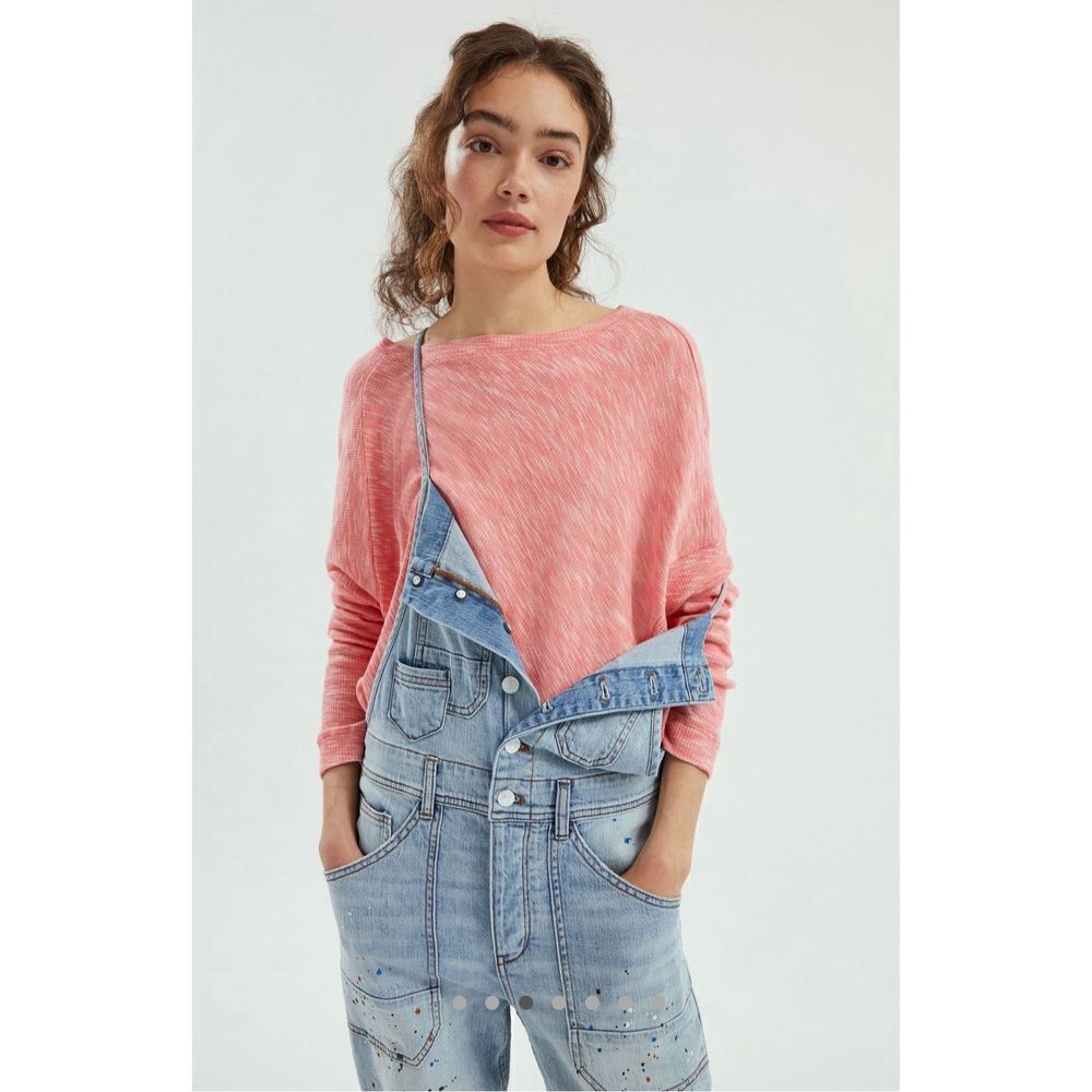 Anthropologie Damiana Pullover Slouchy Pink‎ Marled Asymmetrical Pullover M